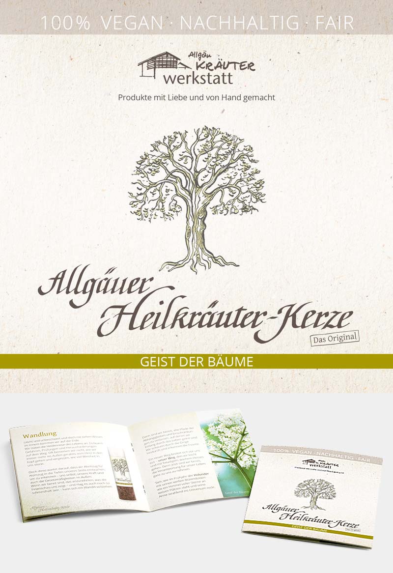 Allgäuer Heilkräuter-Kerze - Geist der Bäumen