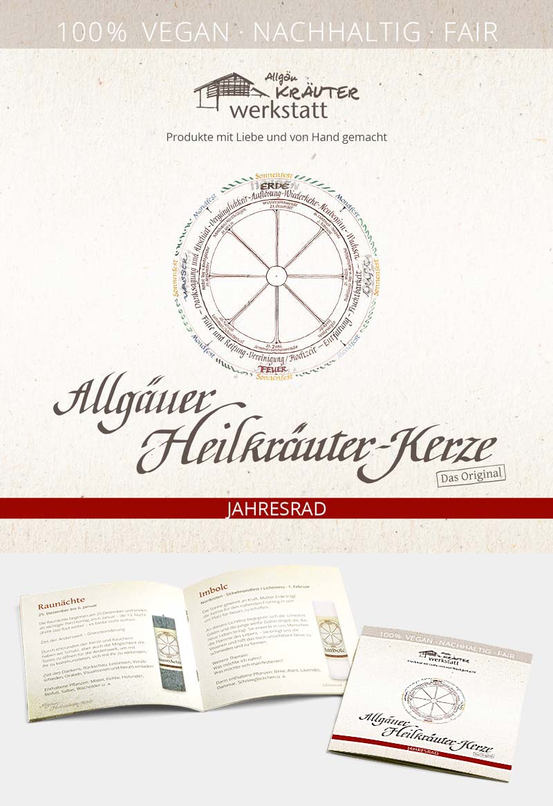 Allgäuer Heilkräuter-Kerze - Jahresrad
