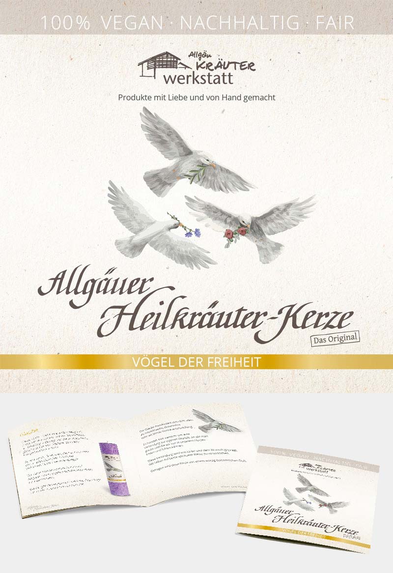 Allgäuer Heilkräuter-Kerze - Vögel der Freiheit