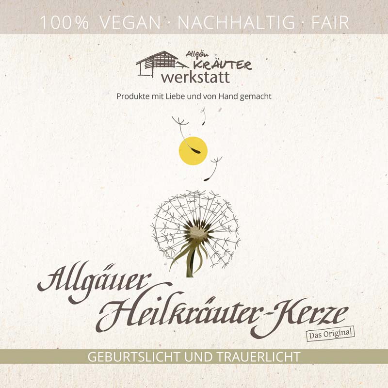 Allgäuer Heilkräuter-Kerze im Glas - Trauerlicht