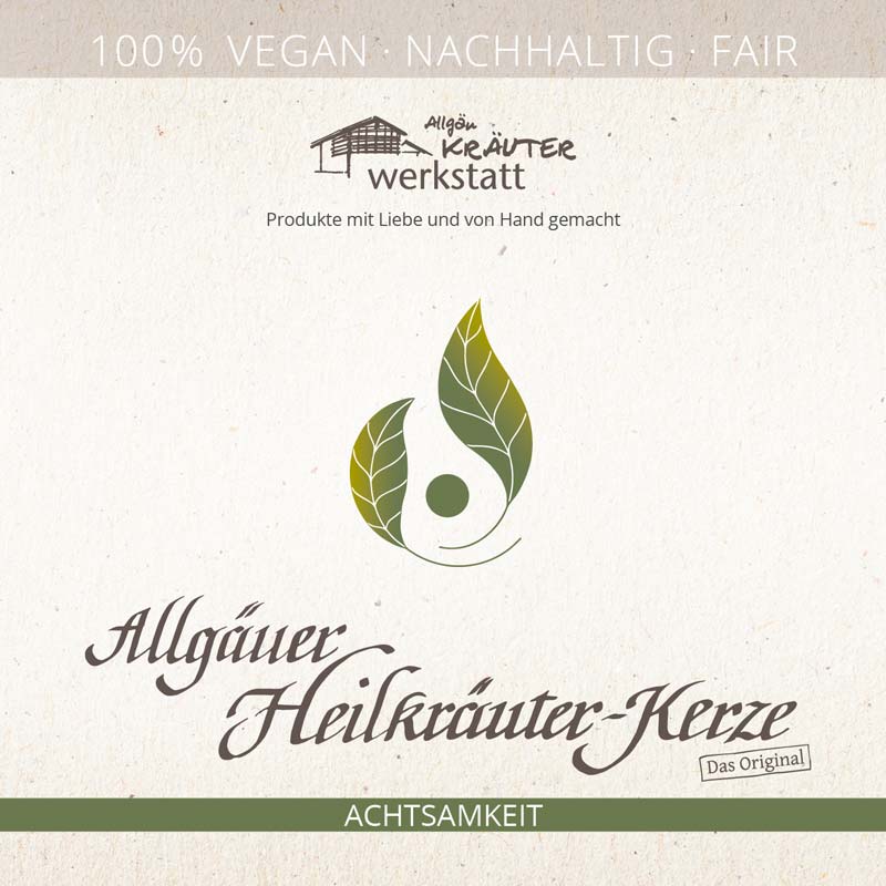 Allgäuer Heilkräuter-Kerze im Glas - Achtsamkeit